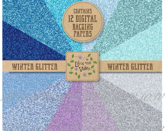 Lili of the Valley Backing Paper Set - MD - Winter Glitter, JPEG, Digital