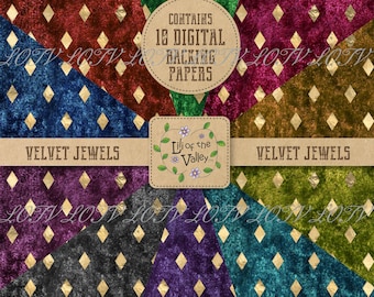 LOTV Backing Paper Set - KR - Velvet Jewels, JPEG, Digital