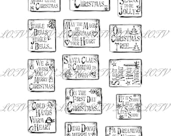 LOTV Digi Stamp Set - Christmas Grungy Messages, Digital