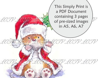 LOTV Full Colour Simply Print - IH - Father Christmouse, 3 Page PDF, Digital