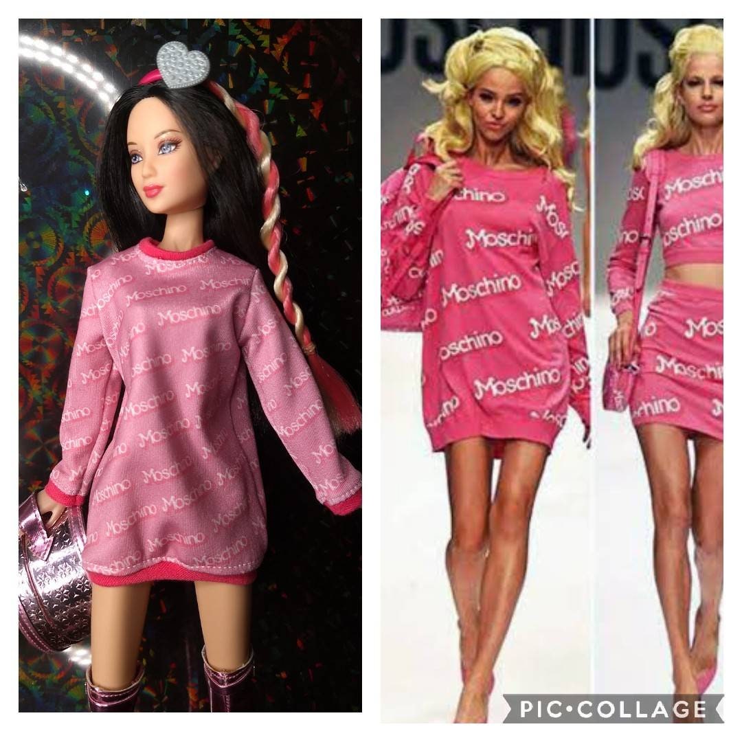 Pink Moschino T-shirt Dress for Barbie and Fashion Royalty and 