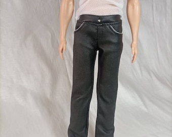 Shiny Denim Jeans for Male Doll