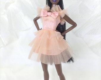 Peach Mini Dress for Fashion Doll