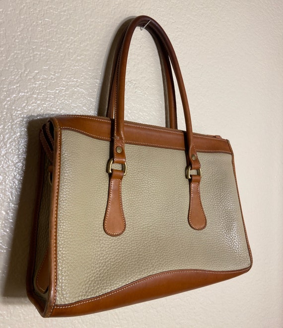 Vintage D&B Beige and Brown Leather Shoulder Bag - image 2