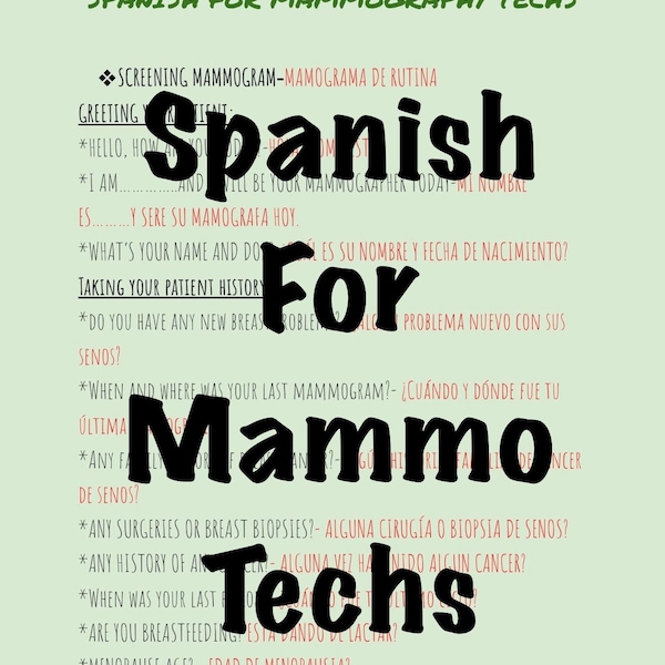 Spanish for Mammo Techs