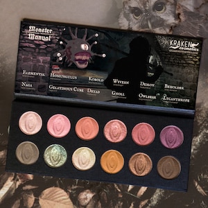Monster Manual: Eyeshadow Palette // Makeup // Handmade // Vegan // Cruelty Free // Nerd Gifts // DnD