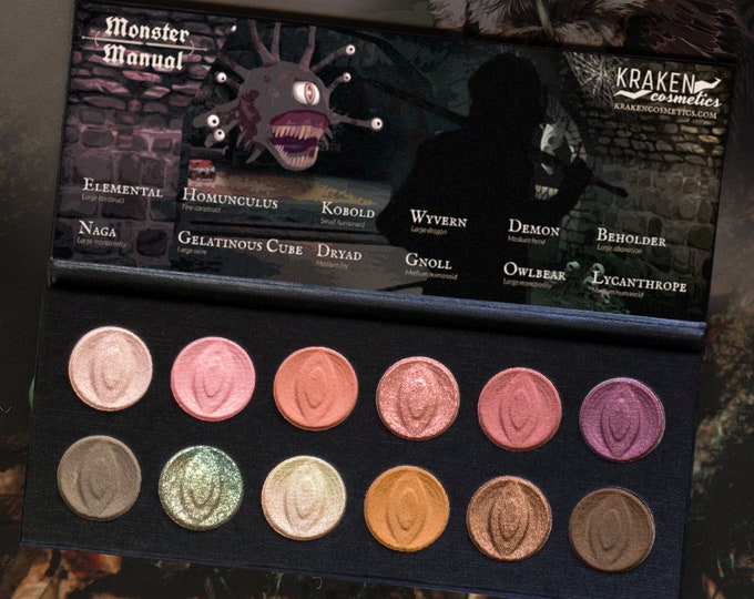 Monster Manual: Eyeshadow Palette // Makeup // Handmade // Vegan // Cruelty Free // Nerd Gifts // DnD