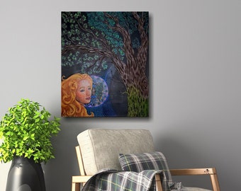 Butterfly Maiden - Portrait, Goddess, Divine Colorful Mandala, Nature, Forest