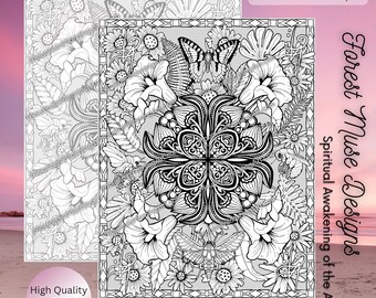 Spiritual Awaking of the Air • Coloring Page • B&W and Grayscale • Hand Drawn