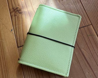Passport size Traveler's Notebook Style Cover: Faux Leather Journal cover. Floral interior