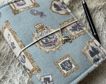 Handmade A6 Fabric Notebook Cover – Paris Travel Theme