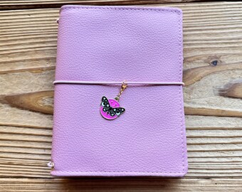 A6 Traveler Journal Cover | Handmade Pink Vegan Faux Leather Notebook Cover