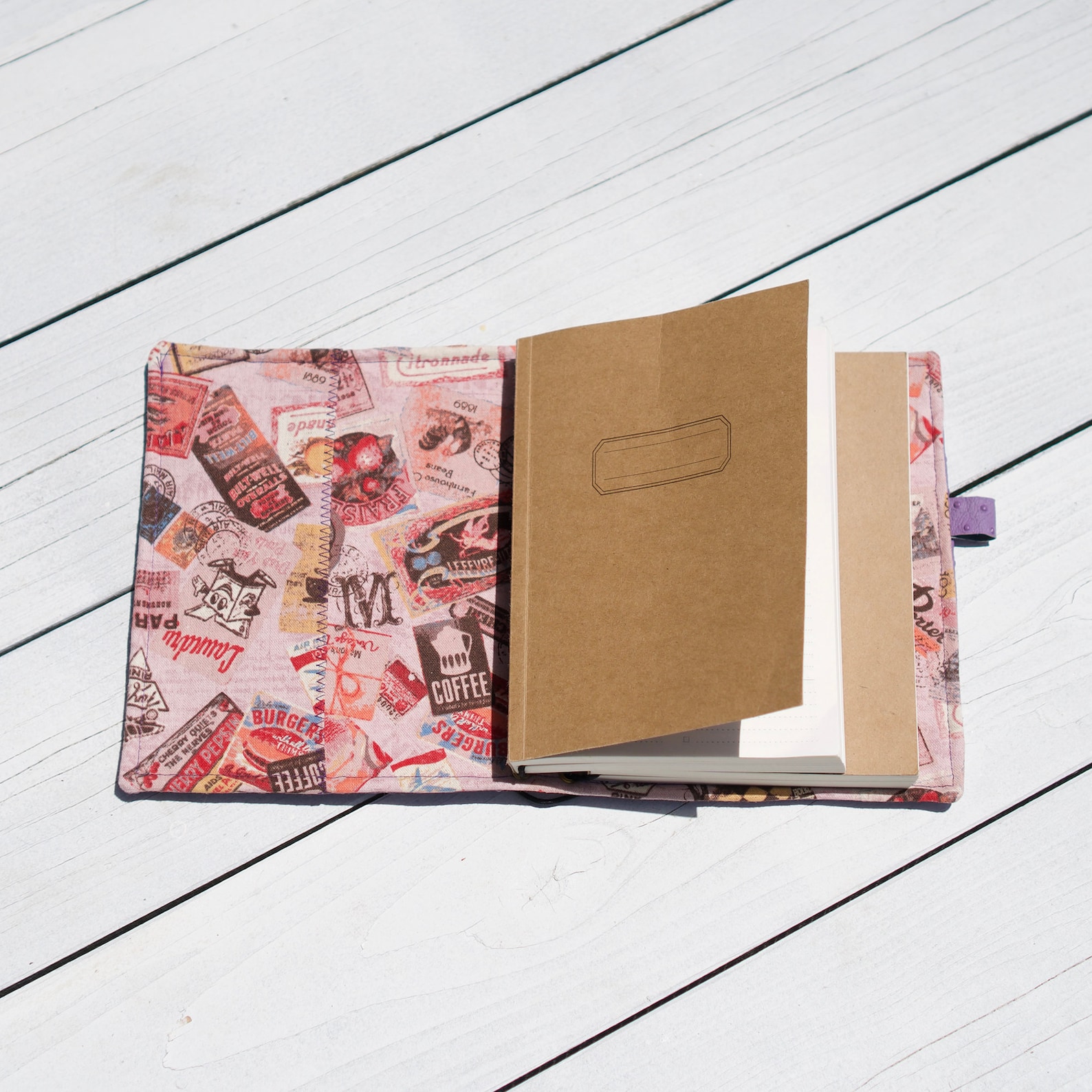 Purple faux leather travelers notebook coverB6 WideFits four Etsy