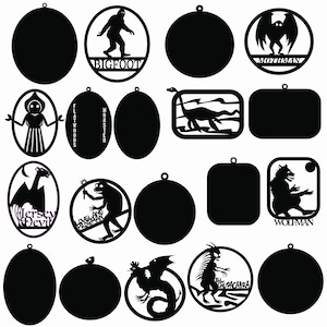 Ik droom van een Cryptid Christmas Ornament SVG-bestand (alleen digitaal bestand). Gebruik met lasers, hobbysnijders, routers en digitale grafische afbeeldingen.