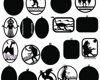 I'm dreaming of a Cryptid Christmas Ornament SVG File(digital file only).  Use with lasers, craft cutters, routers and digital graphics.