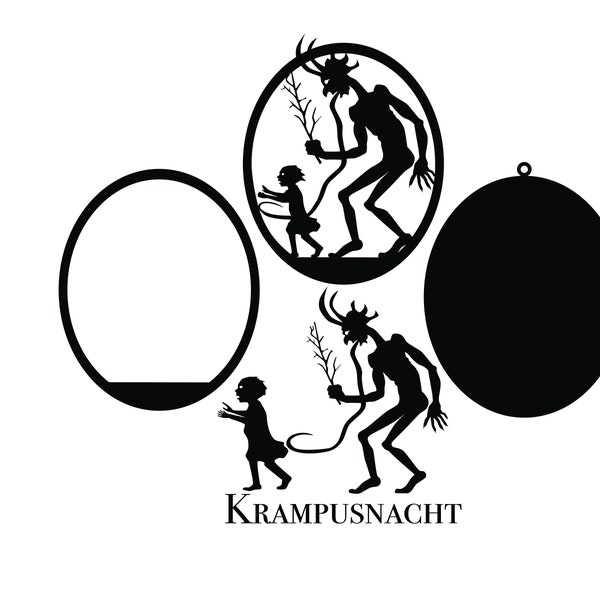 Krampus is coming to town so hide the kids. This svg(or dxf)has all you need to make a Krampus Christmas ornament or any creative project.