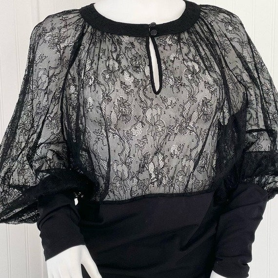 ANNE FONTAINE Sissilia Black Lace Blouson Sleeve … - image 3