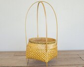 Wicker bamboo basket Bamboo decor Indoor plant stand
