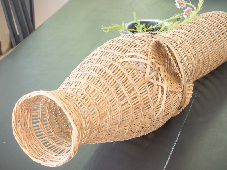 Fishing Tool Bamboo Vintage Basket Woven Thai Traps Miniature Hamdmade