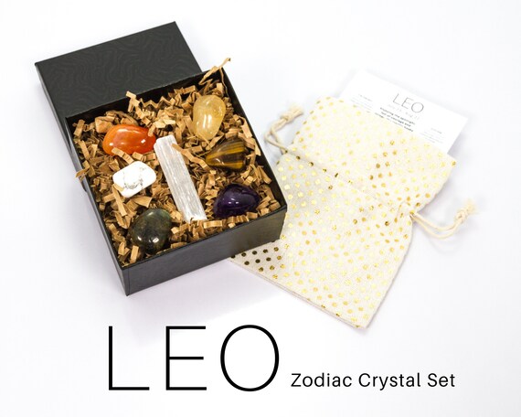 Leo Crystal Set Leo Crystal Gift Set Leo Zodiac Crystal | Etsy