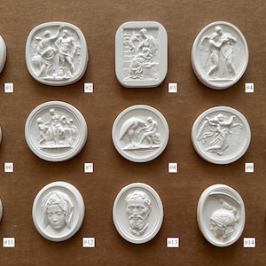 Set of Grand Tour intaglios, plaster cameos