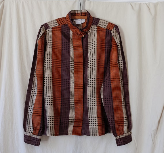 burnt orange polka dot top