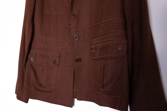 RALPH LAUREN Shirt Jacket 1990'S brown over shirt… - image 5