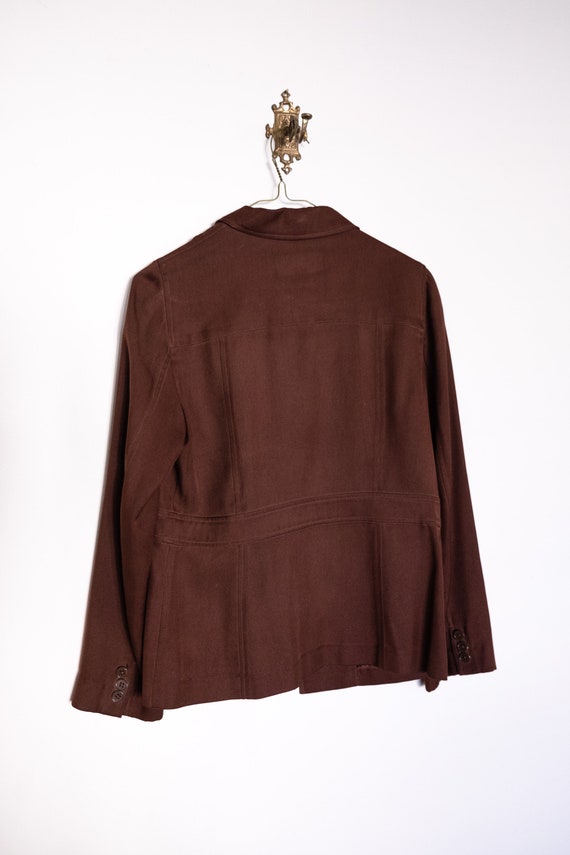 RALPH LAUREN Shirt Jacket 1990'S brown over shirt… - image 8