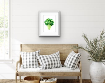 Broccoli Print- Broccoli Watercolor Print- Watercolor Vegetables- Kitchen Wall Art- Kitchen Decor- Housewarming Gift-Nursery Wall Art