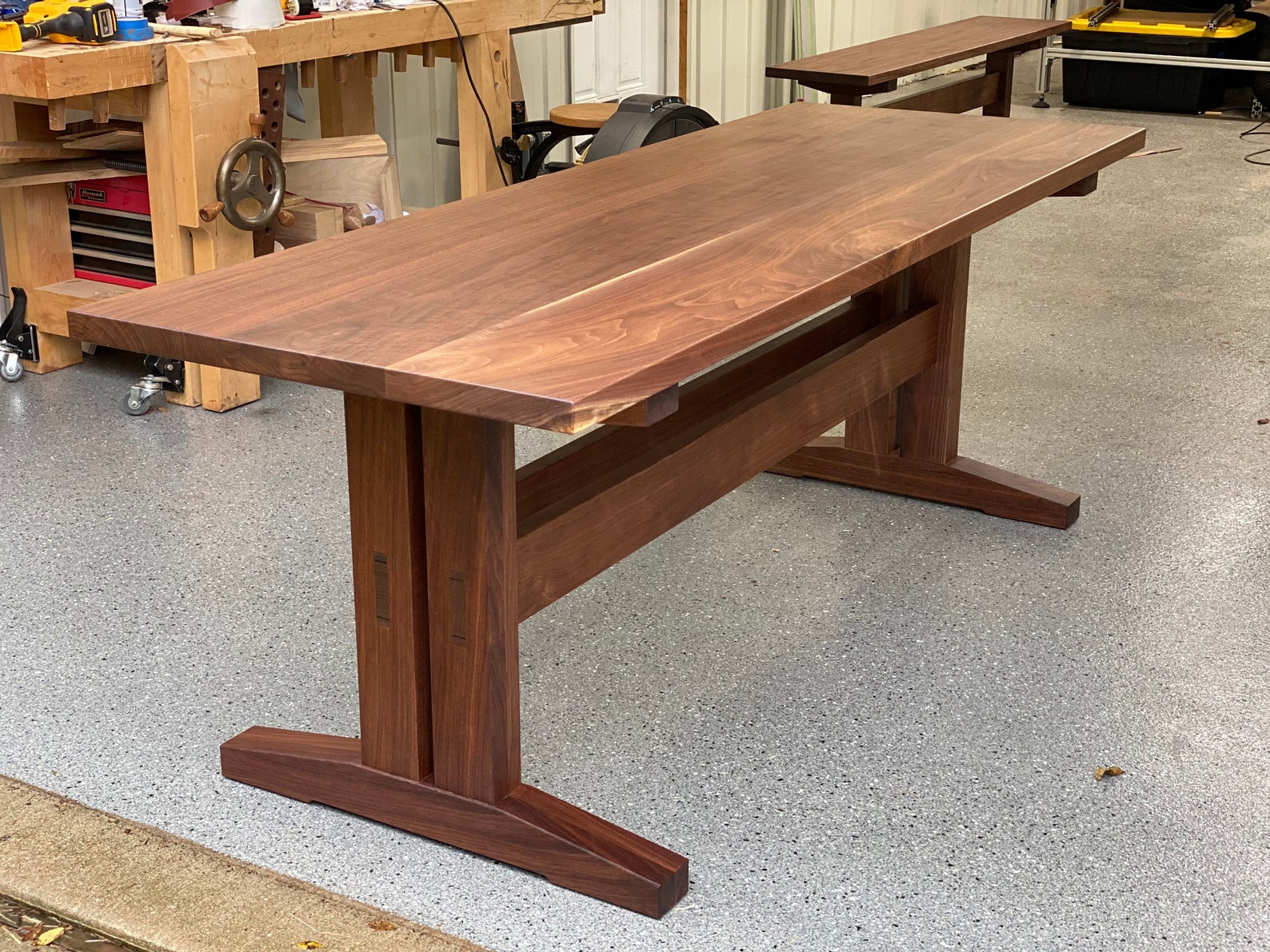 Walnut Trestle Table Etsy