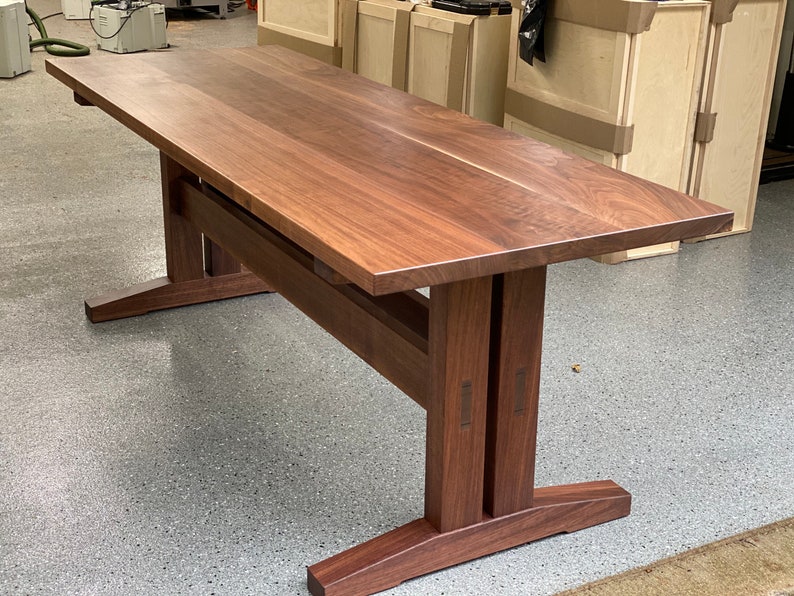 Walnut Trestle Table Etsy