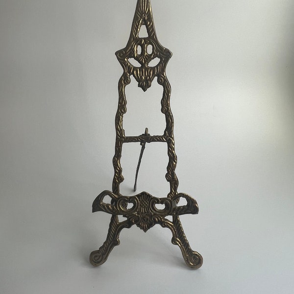 Ornate Brass Table Top Standing Easel, Book Stand, Art Easel