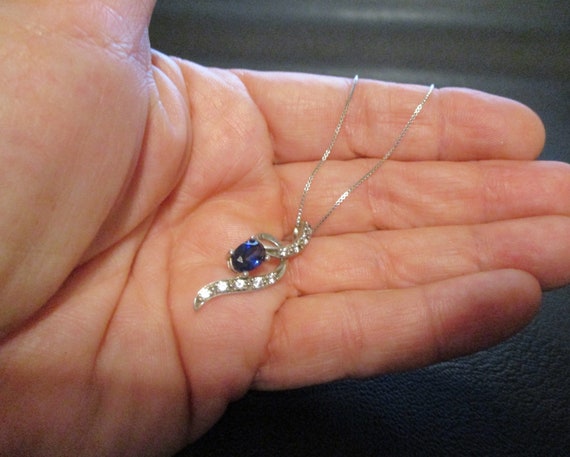 Sterling Silver Sapphire Necklace - image 4