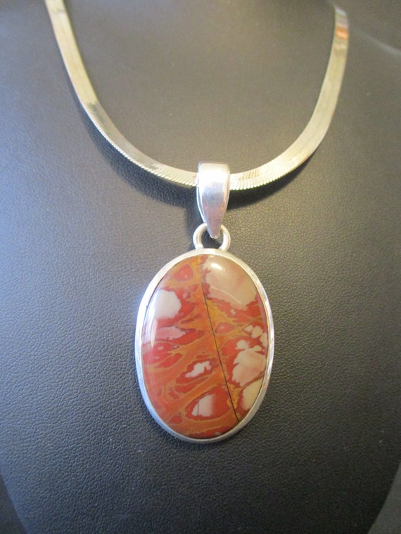 Sterling Silver Mookaite Jasper Necklace