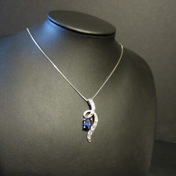 Sterling Silver Sapphire Necklace - image 3