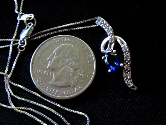 Sterling Silver Sapphire Necklace - image 7