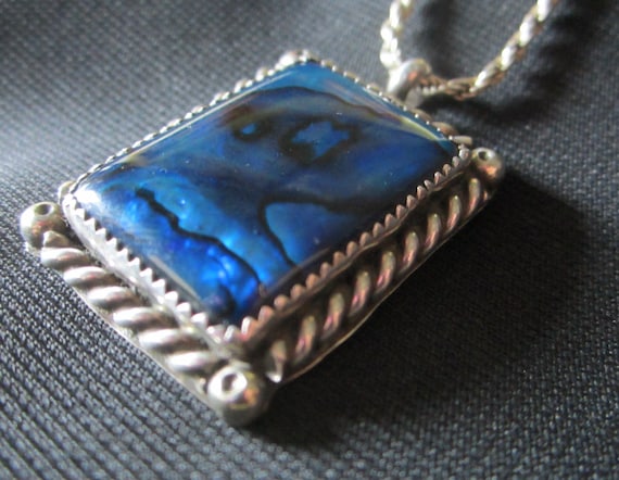 Sterling Silver Abalone Necklace - image 1
