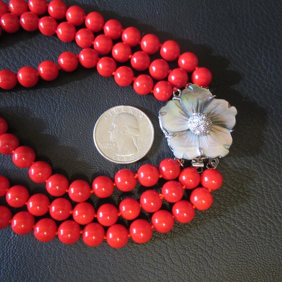 Vintage Red Bead Necklace - image 8