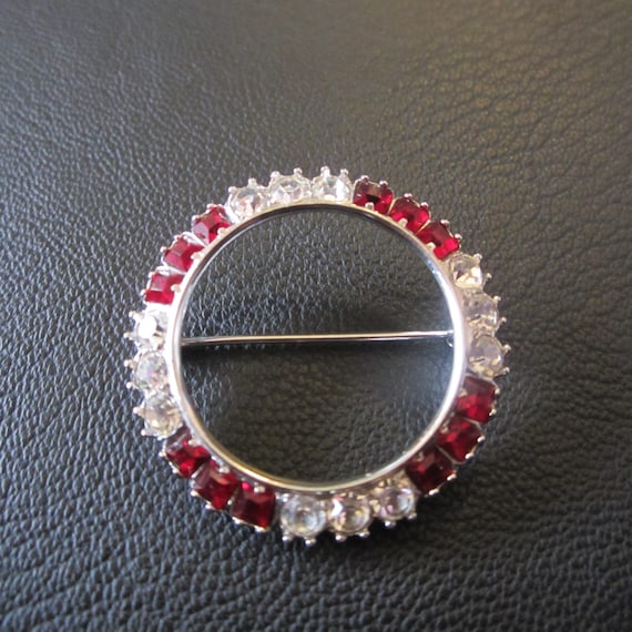 Sterling Silver Rhinestone Brooch. - image 2