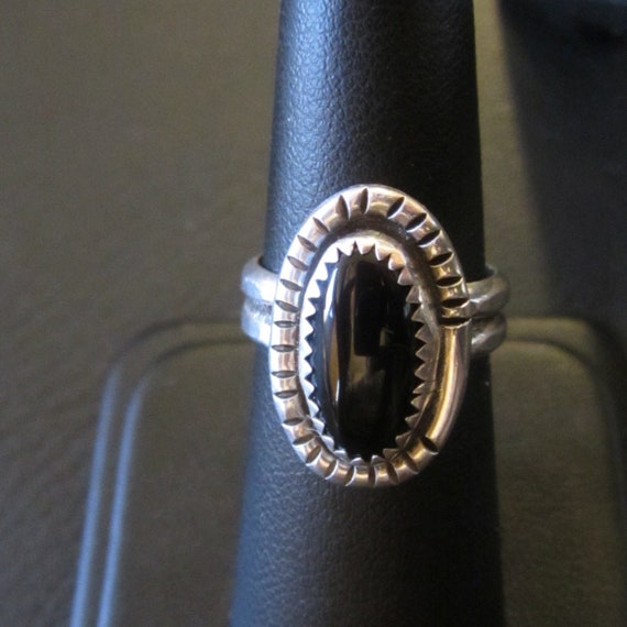 Sterling Silver Black Onyx Ring - image 1