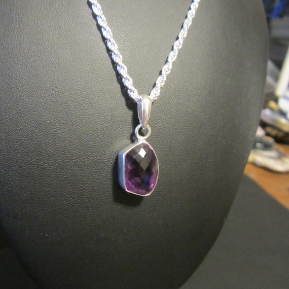 Sterling Silver Amethyst Necklace.