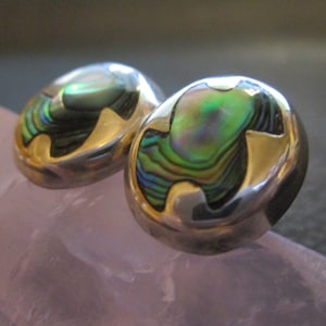 Sterling Silver Abalone Cuff Links