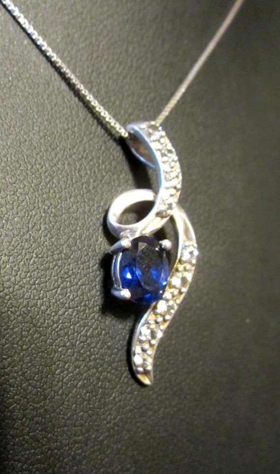 Sterling Silver Sapphire Necklace - image 5
