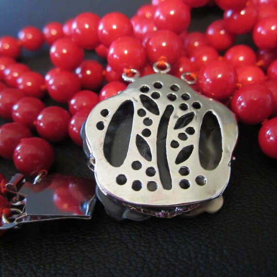 Vintage Red Bead Necklace - image 6