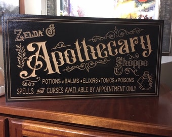 Professionally made personalized Apothecary sign