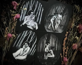 sapphic postcards, 4in by 6in, sold individually