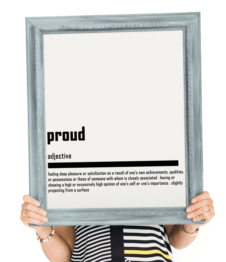 PROUD Definition Print Word Definition Print Inspiring Wall Etsy
