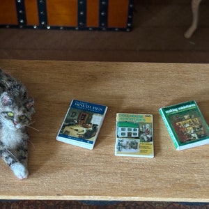 Set of Three 1/12th Scale Dollhouse Miniature Books