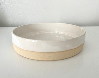 Short White Handmade Ceramic Bowl