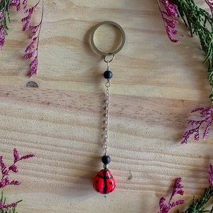 Ladybug Keychains: Beaded Charm